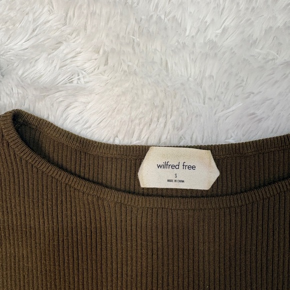 Aritzia Wilfred Free Cutout Knit Mini Dress Brown - Picture 3 of 4